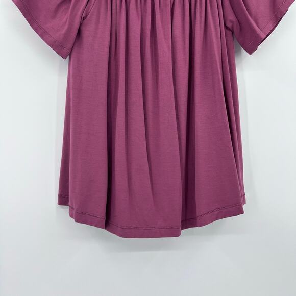 Wilfred Sartre Aritzia Off Shoulder Blouse Short Sleeve Mauve Womens Sz XXS - Picture 5 of 11